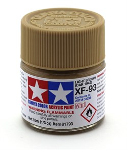 81793 Краска акриловая матовая XF-93 Light Brown DAK 1942 10 мл Tamiya 81793tam - фото 10054