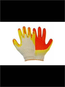5 пар, Перчатки хлопчатобумажные обливные с дв.латекс.покр. 1415687 - фото 11519