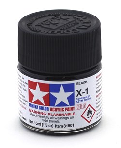 81501 Краска акриловая глянцевая X-1 Black черная 10 мл Tamiya 81501tam - фото 8411