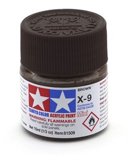 81509 Краска акриловая глянцевая X-9 Brown коричневая 10 мл Tamiya 81509tam - фото 8427