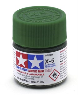 81505 Краска акриловая глянцевая X-5 Green зеленая 10 мл Tamiya 81505tam - фото 8428