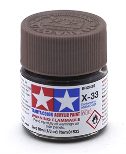 81533 Краска акриловая глянцевая X-33 Bronze бронзовый металлик 10 мл Tamiya 81533tam - фото 8441