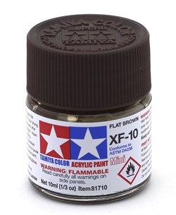 81710 Краска акриловая матовая XF-10 Brown коричневая 10 мл Tamiya 81710tam - фото 8451