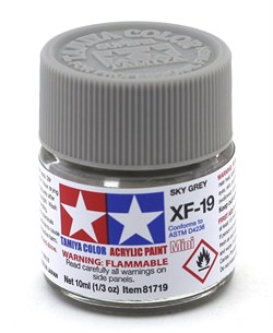 81719 Краска акриловая матовая XF-19 Sky Gray небесная серая 10 мл Tamiya 81719tam - фото 8460