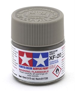 81720 Краска акриловая матовая XF-20 Medium Gray средне-серая 10 мл Tamiya 81720tam - фото 8462
