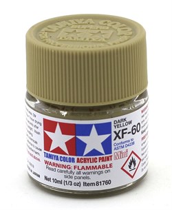 81760 Краска акриловая матовая XF-60 Dark Yellow темно-желтая 10 мл Tamiya 81760tam - фото 8484