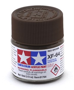 81764 Краска акриловая матовая XF-64 Red Brown красно-коричневая 10 мл Tamiya 81764tam - фото 8488