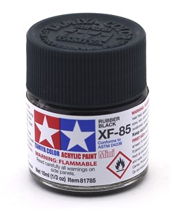 81785 Краска акриловая матовая XF-85 Rubber Black резиновый черный 10 мл Tamiya 81785tam - фото 8508