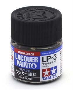 82103 Краска LP-3 Flat Black черная матовая 10 мл Tamiya 82103tam - фото 8516