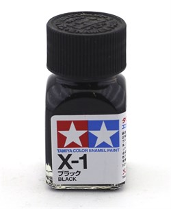 80001 Краска эмалевая глянцевая X-1 Black черная 10 мл Tamiya 80001tam - фото 8575