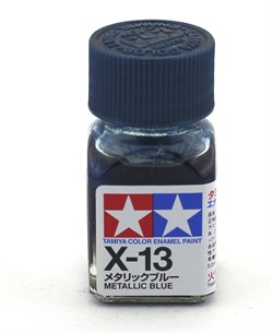 80013 Краска эмалевая глянцевая X-13 Metallic Blue синий металлик 10 мл Tamiya - фото 8581