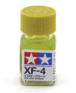 80304 Краска эмалевая матовая XF-4 Yellow Green желто-зеленая 10 мл Tamiya - фото 8598