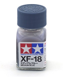 80318 Краска эмалевая матовая XF-18 Medium Blue средне-синяя 10 мл Tamiya 80318tam - фото 8608