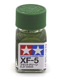 80305 Краска эмалевая матовая XF-5 Flat Green зеленая 10 мл Tamiya 80305tam - фото 9883