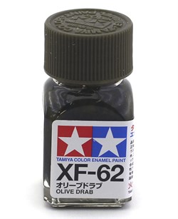 80362 Краска эмалевая матовая XF-62 Olive Drab тусклый оливково-зеленый 10 мл Tamiya 80362tam - фото 9886