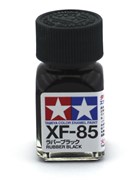 80385 Краска эмалевая матовая XF-85 Rubber Black резиновый черный 10 мл Tamiya