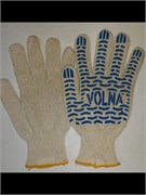 5 пар, Перчатки хлопчатобумажные с ПВХ Волна Люкс 894203