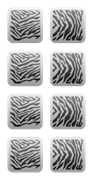 Трафарет на липкой основе серия "Сафари" тигры, зебры 8 шт./упак.