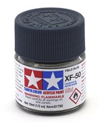 81750 Краска акриловая матовая XF-50 Field Blue полевая синяя 10 мл Tamiya