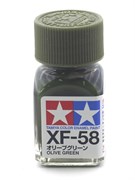 80358 Краска эмалевая матовая XF-58 Olive Green оливково-зеленая 10 мл Tamiya